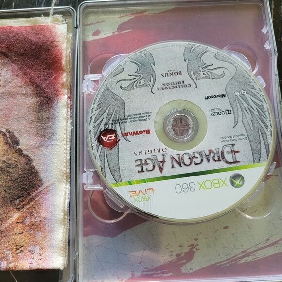 Dragon Age Origins Collector's Edition Xbox 360 Steelbook Complete w/ Cloth Map - Picture 3 of 8